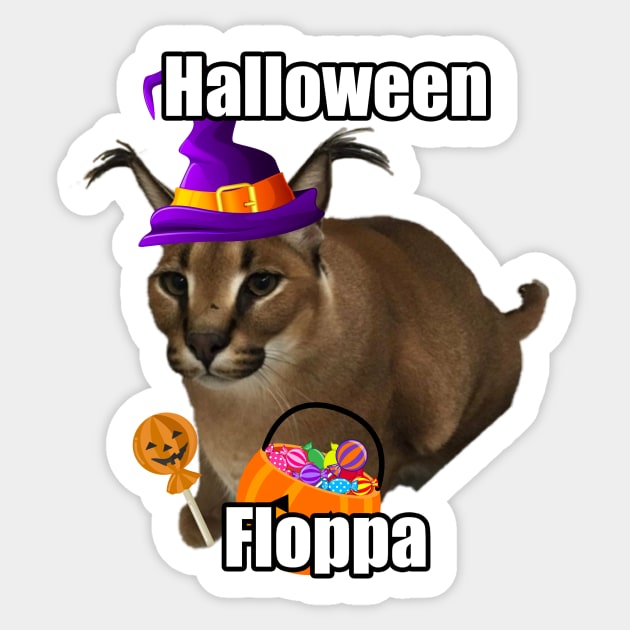 Halloween Big Floppa Meme - Caracal Cat Beloved Spooky Funny Cute Sticker by TheMemeCrafts